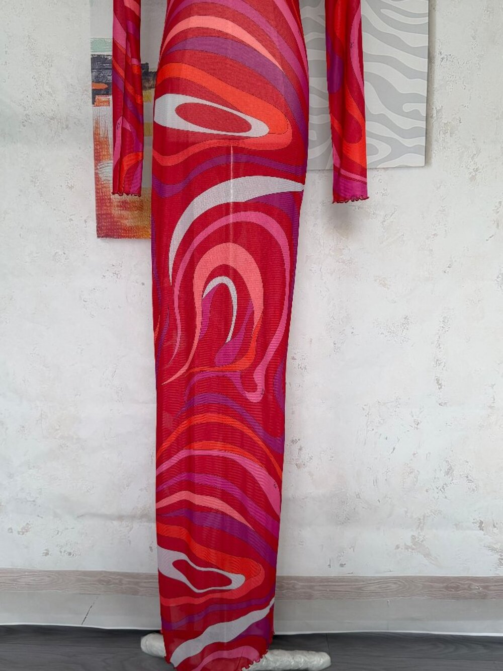NWOT ！Pucci Marmo semi-sheer maxi dress - Picture 6 of 9